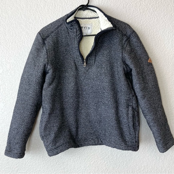 ORVIS Brighton Quarter Zip Sweater Pullover Jacket Sherpa Fleece Gray Size small - Picture 1 of 13
